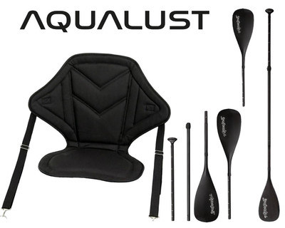 AQUALUST Kajak Sitz + Dual Tech Paddle SUP Board Paddel 2-in-1 iSUP 
