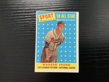 1958 Topps -'58 All Star Selection Warren Spahn #494 NM 90/10.  2595