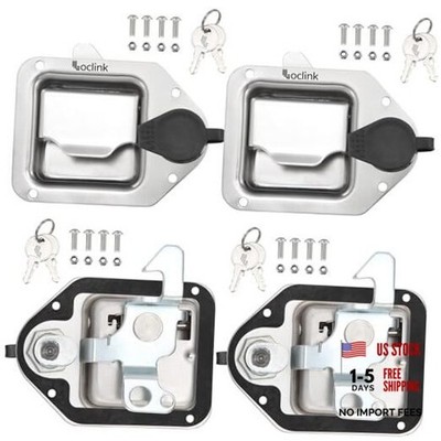 Truck Box Latch Replacement kit, Paddle Latch Silver (4.4''L x 3.3''W x 1.5''H) 4