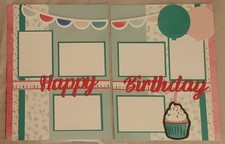 CTMH Birthday Scrapbooking Layouts - 8.5 X 11 double set of 3 - ScrapAttic