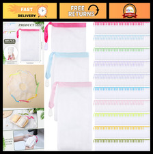 400 Pcs Mesh Soap Bags - 10 Colors Exfoliating Drawstring Pouches for Shower  F
