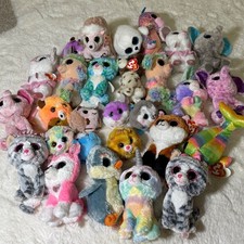 LOT Ty Beanie Boos Multicolor Glitter Eye Plush Collection Stuffed Animals