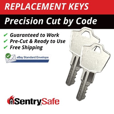 Sentry Safe Keys Fire Box Key Replacement Key Cut to your Code A-Z Single-Sided