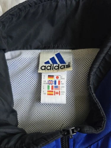 Vintage Adidas 1999 Track Jacket Windbreaker Blue Black White Size L 90s image 2