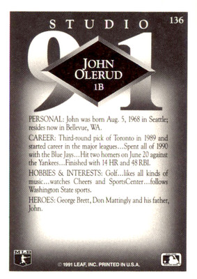 1992 Studio - John Olerud #258