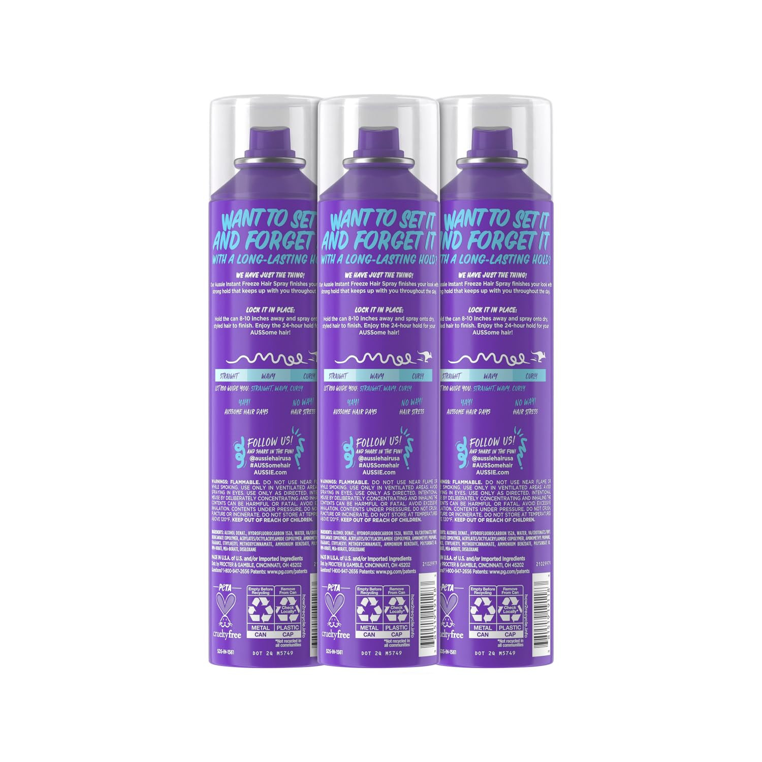 Instant Freeze Hair Spray for Extreme Hold, Infused with Jojoba Oil & Sea Kelp, 