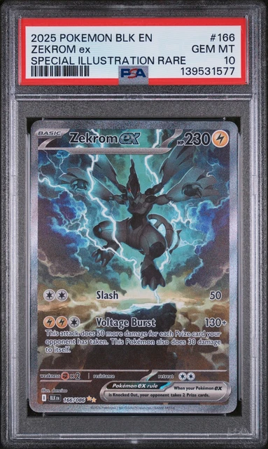 2025 POKEMON BLK EN-BLACK BOLT SPECIAL ILLUSTRATION RARE #166 ZEKROM EX PSA 10