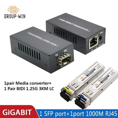 1.25G Media Converter  Mini10/100/1000Mbps Fiber Optical Switch 1SFP1E 1F1E