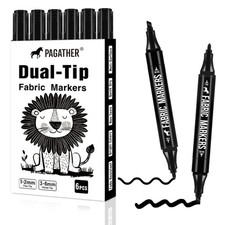 Fabric Markers Permanent for Clothes, 6 Pack Black 1 Count Pack of 6 ,