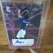 Leaf Perfect Game National Showcase Metal Auto Rainbow Pink 1/1 Jan Luis Reyes …