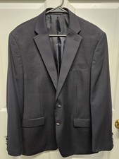 Michael Kors Men's Black 2 Button Wool Blend Blazer Sports Coat Jacket