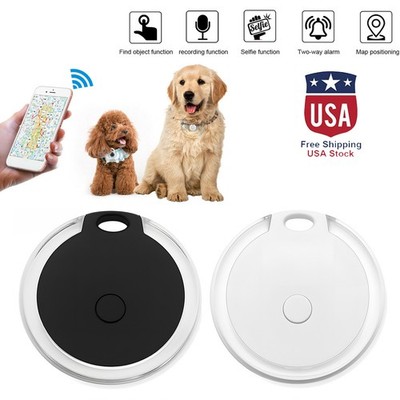 Crystal Round Bluetooth Key Finder 2-Way Alarm Item Tracker Keychain 25M Range