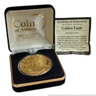 1999 American Golden Eagle 999 Fine Silver Eagle Coin Coated in 24k Gold