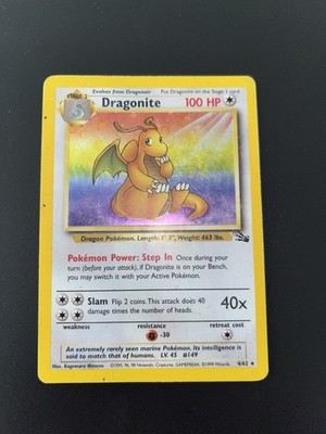 Pokemon Dragonite 4/62 Fossil Holo - Heavy Played