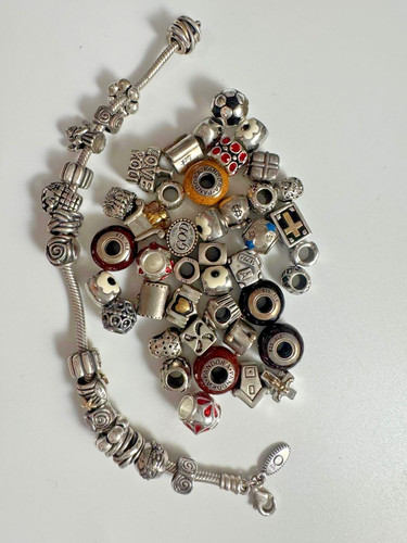 Pandora Bracelet Silver set with 54 Charms G2U
