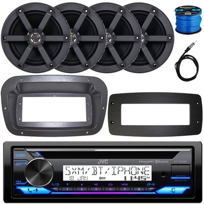 JVC AUX Media Receiver, 4x 6.5'' 2-Way 100 Watts Max Power Marine Speakers W/Wire