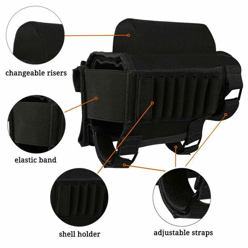 Tactical Military Buttstock Rifle Cheek Rest Pouch Bullet Holder Bag Ammo Case - Image 3 of 4