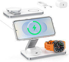 3 in 1 Wireless Charger for Samsung Galaxy, 15W Magnetic Super Fast Charging Sta
