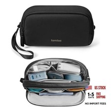 Electronic Organizer Travel Case, Water Resistant Dual Medium Black