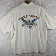 Tommy Bahama Silk Hawaiian Floral Shirt Parrot Cigar Golf Read Roll Hole It XL