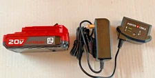 (1) Porter Cable PCC680L 20V 1.5 AH Lithium Battery & Charger PCC699L NEW