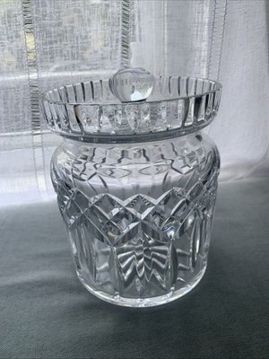 Waterford Crystal Candy Dish Lidded Bowl 5  Diameter, 6  High, 15  Circumference