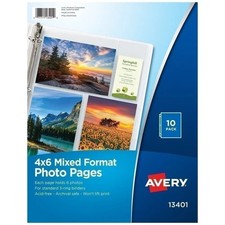 Avery Photo Pages, 4" x 6" Acid-Free, 10 Pages 13401 