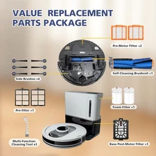 Replacement parts kit, including main brush, filter, foam filter