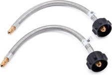 GasSaf 18inch RV Propane Pigtail Hose Stainless Steel Braid Connector with Type