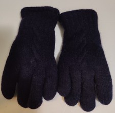 VTG L.L. Bean Sta-Soft Deerskin Gloves Women's XL Blue Sherpa Type Lining