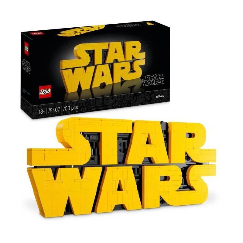 Logo de Star Wars en briques LEGO 75407, set de construction 3D pour adultes passionnés