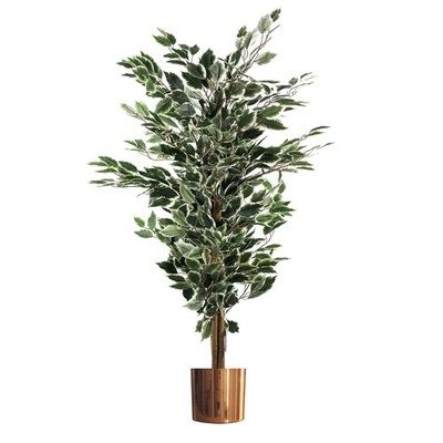 Künstlicher Ficus Baum Realistisch Groß Kupfer 130cm (4,3ft) Premium Indoor Home