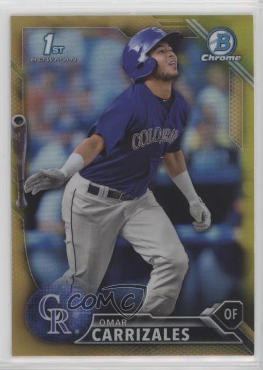 2016 Bowman Chrome Prospects Gold Refractor 37/50 Omar Carrizales #BCP58 0f8