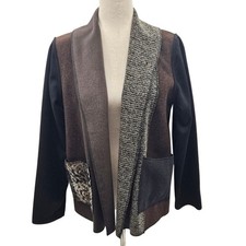 Cameleon Unique Color Block Open Front Cardigan Sweater Jacket