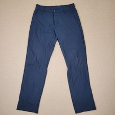 Kirkland Signature Mens Performance Chino Pants Blue 32x32 Tech Stretch Zipper