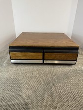 Vintage Walmart VHS 24 Tape Holder Faux Wood 2 Drawer Cabinet Storage Case