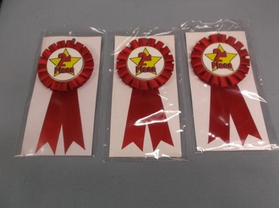 3 pack - red star 2nd Place Rosette Ribbon wide streamer 3 1/4'' x 6 1/2'' w/pin