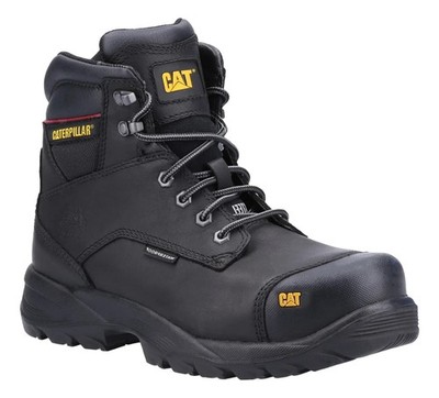 Caterpillar Spiro Herren Schwarz Stahlkappe/Zwischensohle S3 Arbeit Sicherheitsstiefel