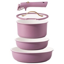 CAROTE 5pcs Pots and Pans Set, Nonstick Cookware Set 5 Piece, Multicolor