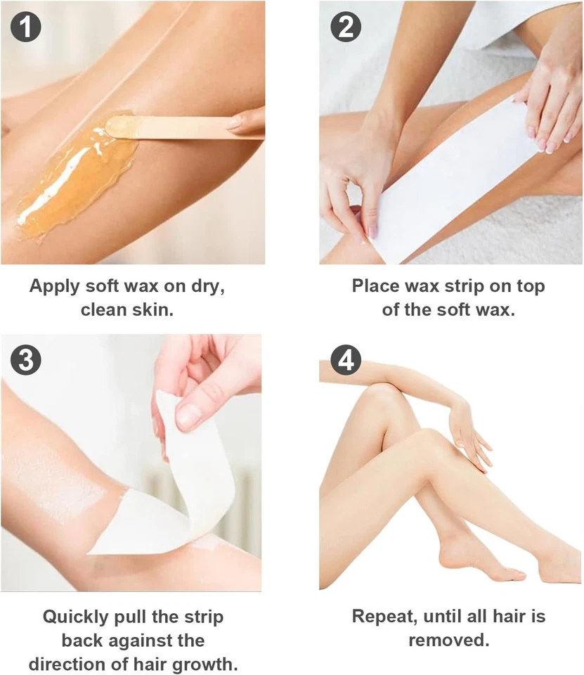 100 Pezzi Strisce in Tessuto Non Tessuto per Cera Calda E Pasta Di Zucchero, Str - Immagine 3 di 4