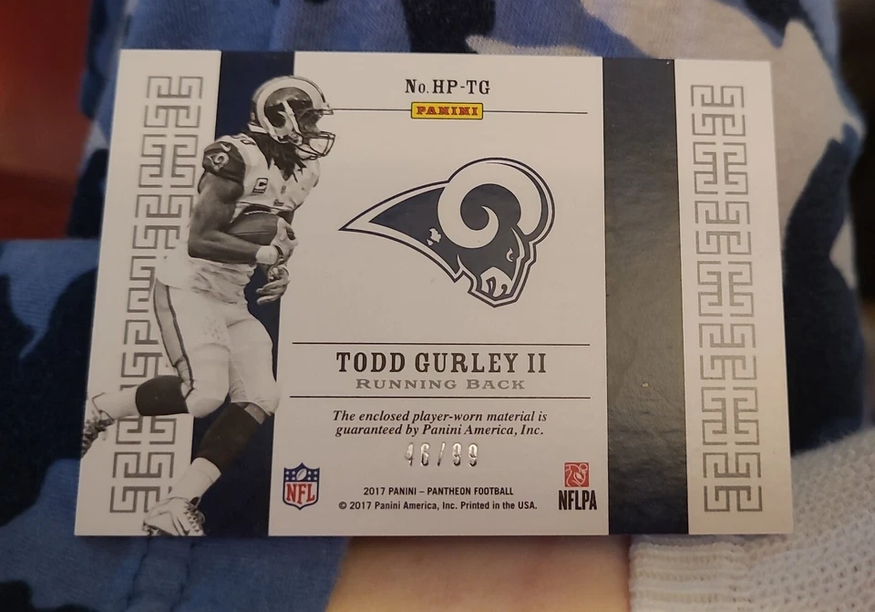 2017 Pantheon Todd Gurley II jersey patch relic 46/99 RAMS - Image 2 of 2