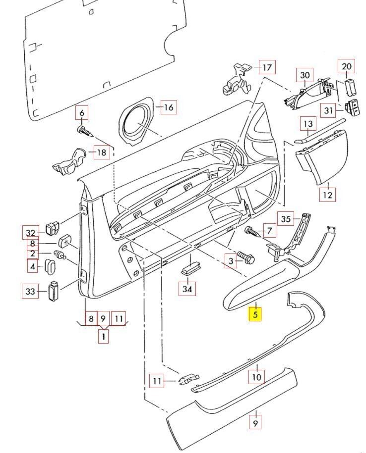 AUDI NEW GENUINE A3 8P 20042012 FRONT RIGHT DOOR ARMREST SOUL BLACK