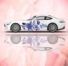 Beauty Butterfly Bird Racing Car Graphic Decal Full Body Vinyl Livery Both Sides
