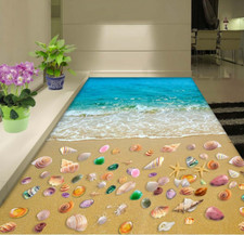 3D Colorful Conch FZ8892 Floor WallPaper Murals Epoxy Floor Print Decal UK Amy