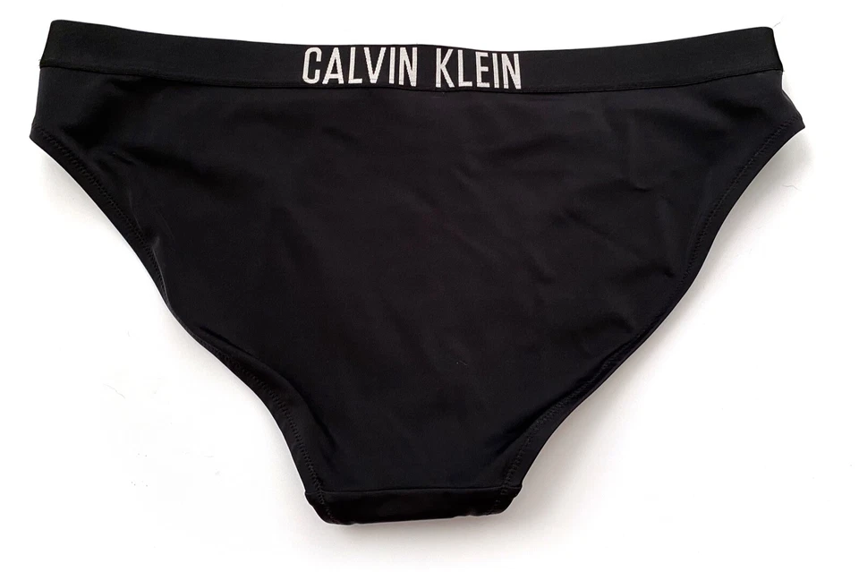 Traje de baño Calvin Klein para mujer negro con logotipo banda nuevo con etiquetas parte inferior de bikini de natación 1X 1XL Foto 2 de 2