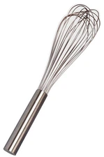 12 Wire Piano French Whisk Medium Duty Sealed Handle Stainless Steel Durable