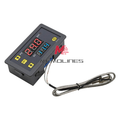 K-Type Thermocouple W3230 DC 12V Digital Temperature Controller Sensor Blue Red
