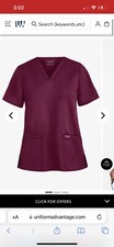Cherokee Workwear Revolution Scrub Top, 3xl, Plum