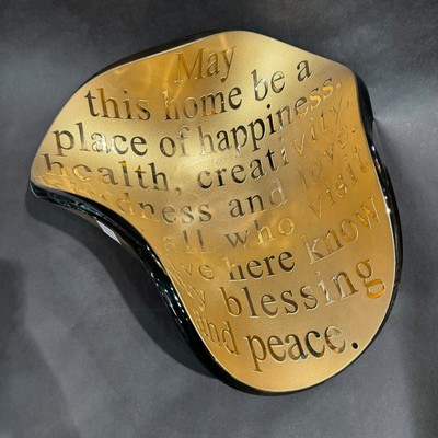 20'' Gold Jewish Home Blessing Literature Vessel by Stephen Schlanser - Glass