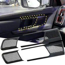 Carbon Fiber Black Inner Door Handle Cover Trim For BYD Shark 2024-2025